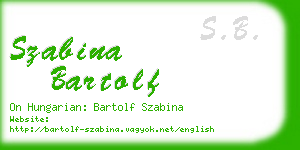 szabina bartolf business card